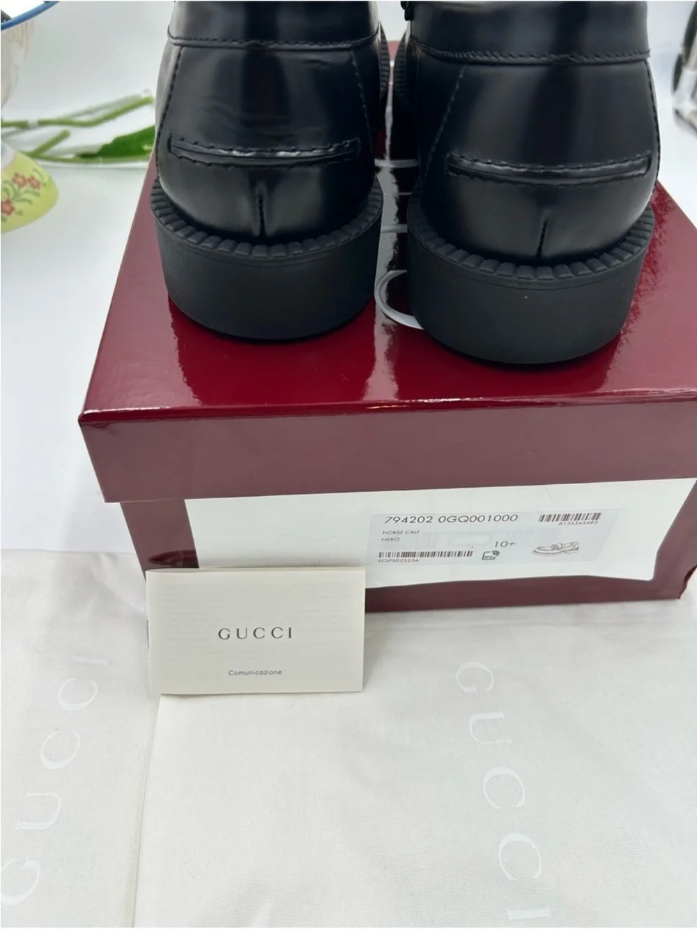 Men’s Gucci horse bit leather loafer size 10.5 fits 11 US made in Italy